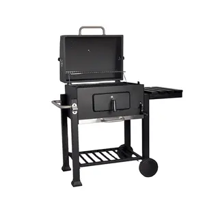 Fumatore Heavy Duty Barbecue Grill Fumatore Barbecue Fumatore Griglie con Carrello della spesa per Barbecue All'aperto