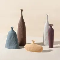 Прямая поставка, Скандинавская ваза для цветов Morandi, аксессуары для геометрического искусства, настольные современные керамические дешевые вазы для дома