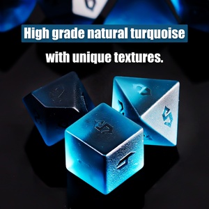 Dices bán buôn RPG DND đa diện tinh thể xúc xắc đặt Frosted đại dương màu xanh thủy tinh đá quý xúc xắc - Product Image 5