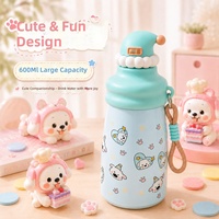 Nouvelle gourde isotherme en acier inoxydable pour enfants, motif dessin animé, avec sangle, en forme de citrouille, portable