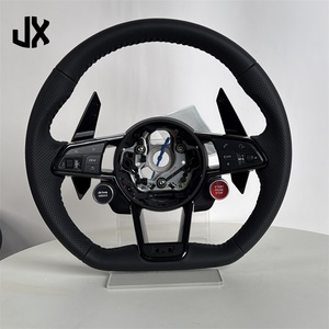 Pour volant <span class=keywords><strong>Audi</strong></span> A4 B8 B9 A6 C7 C6 C8 A3 8p Q3 Q5 Q7 R8 Rs3 Rs5 A4L A6L Volant en cuir perforé en fibre de carbone - Product Image 2
