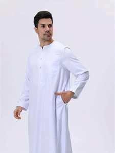 Último modelo 2025: Túnica árabe prémium para hombre, de material suave antipilling, estilo marroquí, manga larga y cuello redondo, con diseño artesanal. - Product Image 5