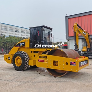 Rouleau vibrant CAT CS683e utilisé Compacteur à tambour lisse de 10 à 12 tonnes Certifié CE EPA Composants du noyau du rouleau statique Pompe à roulement - Product Image 3