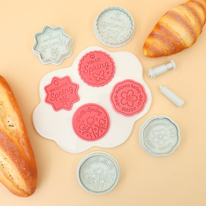 Série originale sur le thème du printemps, <span class=keywords><strong>emporte</strong></span>-pièces en plastique écologiques en forme de dessin animé, 4 pièces, outils de pâtisserie, lavables au lave-vaisselle - Product Image 3