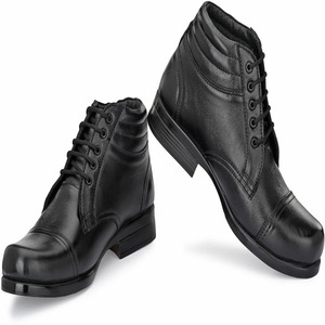 Bottes en cuir véritable noir durables pour hommes, chaussures de mode décontractées, bottes à lacets, bottes de randonnée en plein air, bottes de travail antidérapantes - Product Image 1