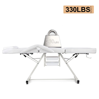 HICOMED Nouveau Lit de Massage Réglable Manuel Portable pour Pédiatrie, Tatouage, SPA, Salon de Beauté, Chaise de Lavage de Cheveux, Mobilier