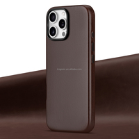 Étui de téléphone en cuir huilé de luxe pour iPhone 16 Pro, rétro vintage, fin, antichoc, protection arrière