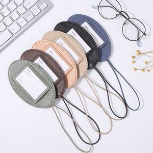 Travel Luggage <b>Tag</b> Baggage Identity <b>ID</b> Labels Portable PU Leather Suitcase <b>Tag</b> Name Address Card Holder Baggage Boarding Bag <b>Tag</b> - Product Image 1