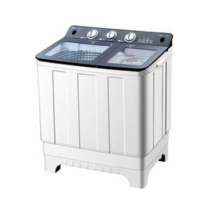 Lave-linge semi-automatique grande capacité pour usage domestique, double cuve, double tambour, essorage à roue à aubes de style ancien - Product Image 2