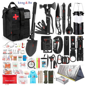 Kit <span class=keywords><strong>de</strong></span> <span class=keywords><strong>survie</strong></span> DIY <span class=keywords><strong>de</strong></span> 250 pièces avec sac compatible système Molle et <span class=keywords><strong>tente</strong></span> d'urgence noire - Product Image 5