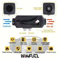 Nouveau Chauffage d'appoint Diesel WIN FULL 5KW avec Télécommande et Écran LCD 12V/24V en ABS Noir Garantie d'un an pour Voitures et Bateaux