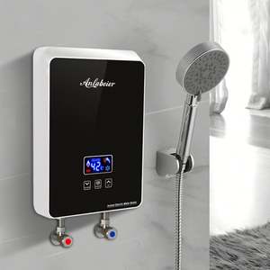 Chauffe-eau électrique à chauffage instantané facile à installer pour le bain cuisine télécommande sans réservoir LED température plastique anglais - Product Image 1