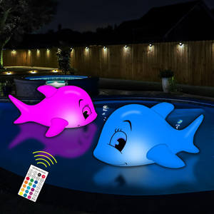 Lampe solaire flottante IP68 en forme de dauphin pour piscine, étanche, pour pelouse, ballon lumineux, décoration de jardin et de fête à domicile - Product Image 3