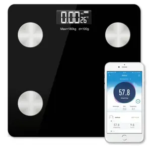 맞춤형 브랜드 서비스 고정밀 센서 체중계 체지방 체중계 체중계 무료 앱 디지털 디스플레이 배터리로 쉽게