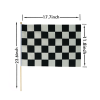 Drapeau de course à carreaux noir et blanc pour arbitre de course, signalisation idéale pour la ligne d'arrivée