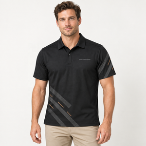 <span class=keywords><strong>Polo</strong></span> da <span class=keywords><strong>Uomo</strong></span> in Rete Nera con Stampa Personalizzata OEM, Manica Corta, Logo Personalizzato, per Uniformi Sportive Maschili - Product Image 2