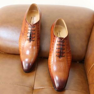 Fall Large-size Breathable Men's Pointed Lace-up Oxford <b>Shoes</b> Wholesale Genuine Leather Custom-made Business Casual <b>Shoes</b> for - Product Image 6