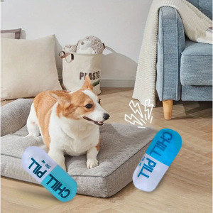 Plush Pet Squeak Toy Solid Color Durable Indoor Plaything for Dogs - Product Image 1