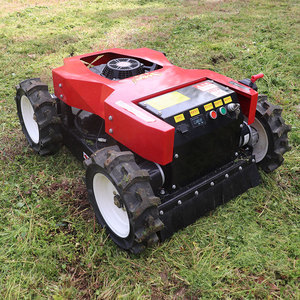 Cortacésped de orugas inalámbrico con control remoto, motor de gasolina de 4 tiempos, cuchilla plana, altura de corte ajustable, desbrozadora para uso agrícola - Product Image 3