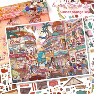 Autocollants Scéniques Yilan : Série Scènes de Rue 3D Miniatures, Autocollants de Dessins Animés DIY pour Agendas et Décorations Anti-Stress - Product Image 2