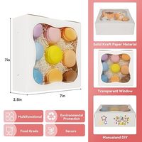 Boîte à gâteau carrée en carton kraft blanc personnalisée avec couvercle transparent et lamination brillante pour l'emballage de pâtisseries et de desserts