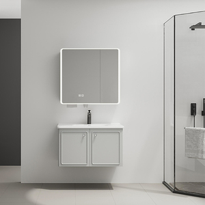 Hot-Selling Modern Plywood <strong>Bathroom</strong> Vanity <strong>Cabinet</strong> with <strong>Thin</strong> Counter Top for Hotel - Product Image 2