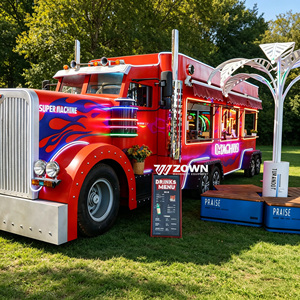 Mobile Food Cart with Wheels Easy Moving Street Vending <b>Trailer</b> for Fast Food Catering Concession Food <b>Trailers</b> Fully Equipped - Product Image 2