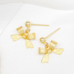 Copper Plated Bow Pendant 12mm For Earring Making Jewelry Findings Components DIY Craft Accessories - Product Image 4