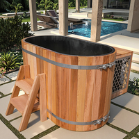 Bain-douche à vapeur autoportant en bois de cèdre Baignoire intelligente en bois de cèdre avec refroidisseur 1HP à vendre