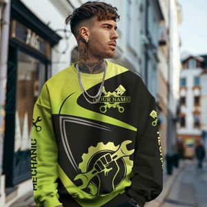 <span class=keywords><strong>Pull</strong></span> d'hiver personnalisé avec nom imprimé Mécanicien <span class=keywords><strong>Pull</strong></span> unisexe personnalisé pour homme femme Idée cadeau Papa Lui Anti-boulochage - Product Image 4