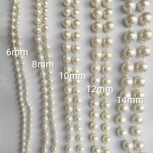 Guirnalda de Perlas Artificiales de Color Blanco Crema de 8 mm y 10 mm, Cadena de Perlas para Decoración de Bodas y Fiestas, Venta de Fábrica - Product Image 4