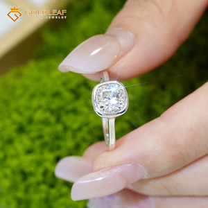 Anillo de Diamante Moissanite con Corte Cojín Goldleaf, Superventas, Chapado en Plata de Ley 925, Anillo de Boda para Aniversario, de Terceros - Product Image 4