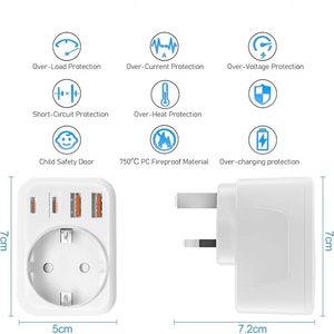 Adaptador de Viaje Universal 5 en 1 con Carga Rápida PD para Australia y Nueva Zelanda, 1 Puerto AC, 2 USB-C, 2 USB-A - Product Image 3