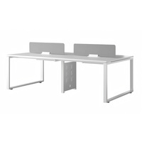 Poste de travail de bureau individuel moderne en bois avec cloison de séparation, bureau d'ordinateur, table de direction blanche pour employés, ensemble de mobilier