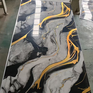 Panel de Pared de Diseño Artístico Natural de Fábrica China, Panel de <span class=keywords><strong>PVC</strong></span> para Efecto Brillante Dorado de Lujo, Panel UV con Efecto Mármol Brillante - Product Image 6