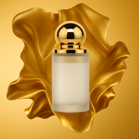 Luxuriöse Maßgefertigte Einzigartige Goldene Runde Kugelförmige Deckel 100ml Mattierte Klare Glas-Pumpflaschen für Serum Creme Kosmetik Ätherisches Öl