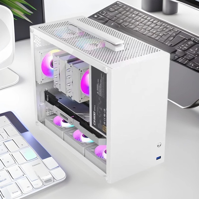 Portable MATX Mini Gaming PC Case with Tempered Glass & Handle, Support ATX PSU, Small Tower Computer Case Wholesale
