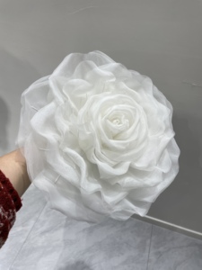 D-108 Wedding Stage Paper Flores Artesanato Decorações rosas vermelhas brancas flor gigante para decoração de janela Festa de casamento Conjunto Floral - Product Image 6