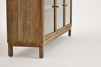 Armoires en verre minimalistes modernes personnalisées, carré en bois d'orme gris fumé, adapté aux salons