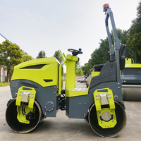 Compacteur routier diesel/essence de 1,5 tonne, certifié CE, à vendre, avec moteur Honda, rouleau vibratoire à double tambour, pour asphalte