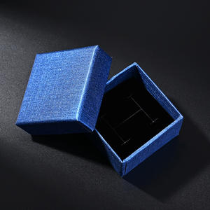 Jewelry <b>Box</b> Square Blue Paper Hard Plain Stripe Processing Customization <b>BOX</b> 002 Jewelry Gift Packaging - Product Image 2