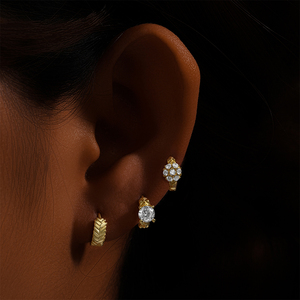 CANNER Minimalist Jewellery 925 Sterling Silver <b>Small</b> Huggie Earrings 18K <b>Gold</b> Plated Cubic Zircon <b>Hoops</b> Earrings for Women - Product Image 6