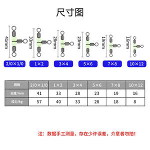 Mousqueton pivotant en acier inoxydable type Trident Fy-101 avec perle phosphorescente pour leurres de pêche en eau salée, connecteur de pêche en mer - Product Image 3