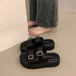 Sandales d'extérieur pour femmes à semelle épaisse rehaussante, nouvelle conception, antidérapantes, tendance mode, service OEM, été 2025 - Product Image 3