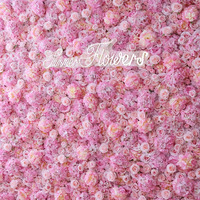 Großhandel Rabatt 1*1m künstliche Blumen Hochzeits dekoration weiße Blumen Hintergrund Rose Blumen wand