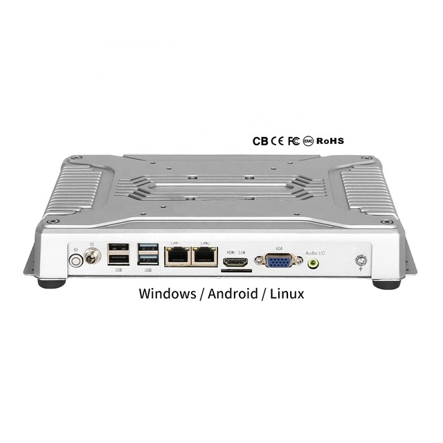 New Compact Fanless Core I5-7200U I7-10510U 8gb Ram Industrial PC Win Dows10 Mini Computer with Pcie Slot 8Usb 8Gpio Dual Lan