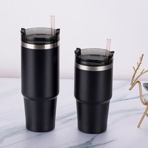 Gobelet isotherme à double paroi en acier inoxydable 30oz avec poignée et paille pour voiture - Product Image 3