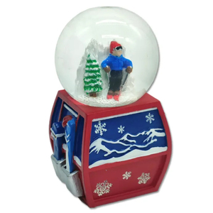 Globe à eau en résine verte avec logo personnalisé, <span class=keywords><strong>montagnes</strong></span> alpines, vache, souvenir de Suisse, globe à neige suisse - Product Image 6