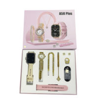 Reloj Inteligente A58 Plus de Fábrica al por Mayor, Brazalete de Diamantes de Lujo, Monitor de Sueño, Resistente al Agua IP67, Características Presentadas, 6 en 1, Caja de Regalo