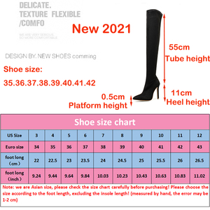 Botas Altas hasta la Rodilla para Mujer, Primavera-Otoño 2025, Nuevas Botas de Tacón Alto de Gamuza con Cierre de Cremallera, Botas Elásticas Delgadas - Product Image 6